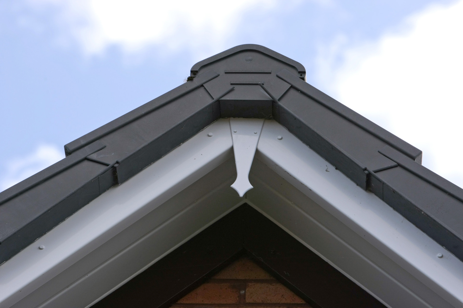 A roofline in Wiltshire on a sunny day.